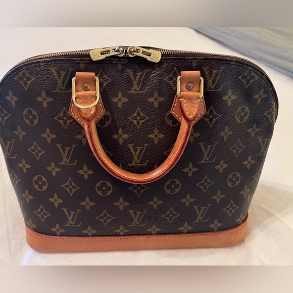 LOUIS VUITTON Authentic Monogram Vintage Brown Alma PM Designer Dome Bag Purse - Picture 3 of 15